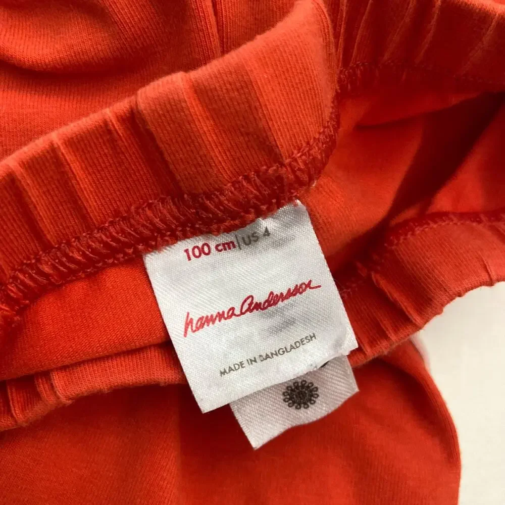 Hanna Andersson Side Stripe Legging Orange Spice 4 100cm